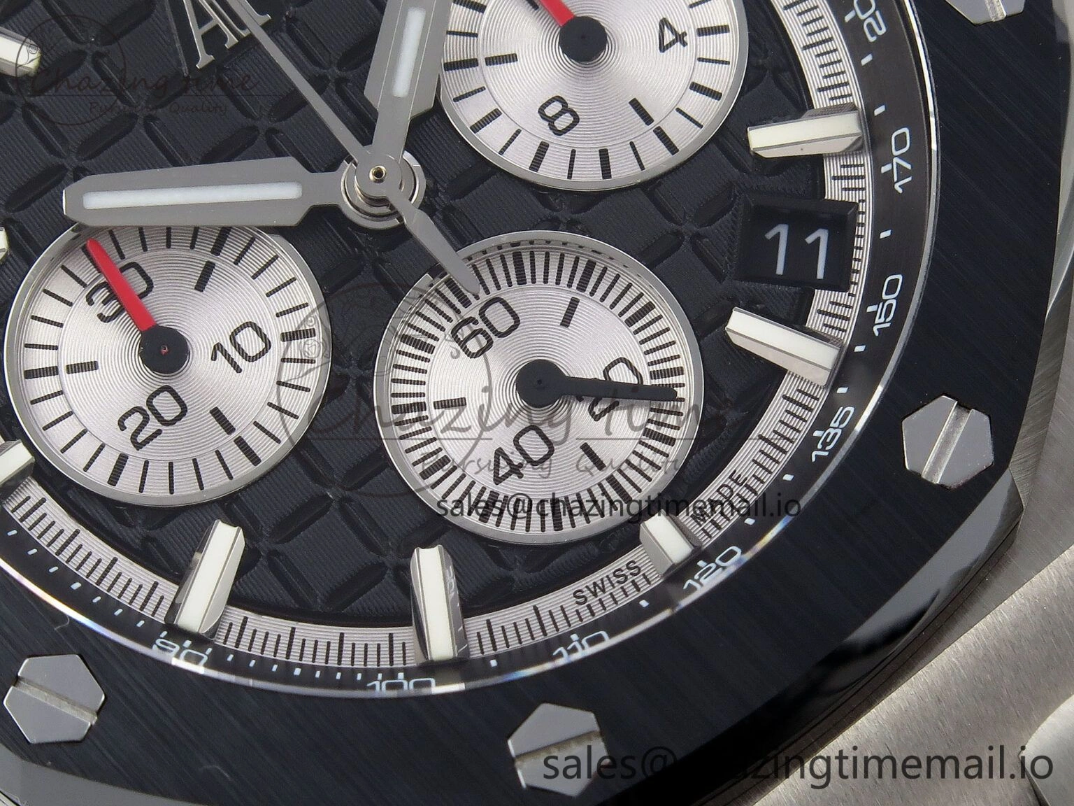 Royal Oak Offshore 43mm 26420so SS APPF Best Edition Black Dial on Black Leather Strap A4401