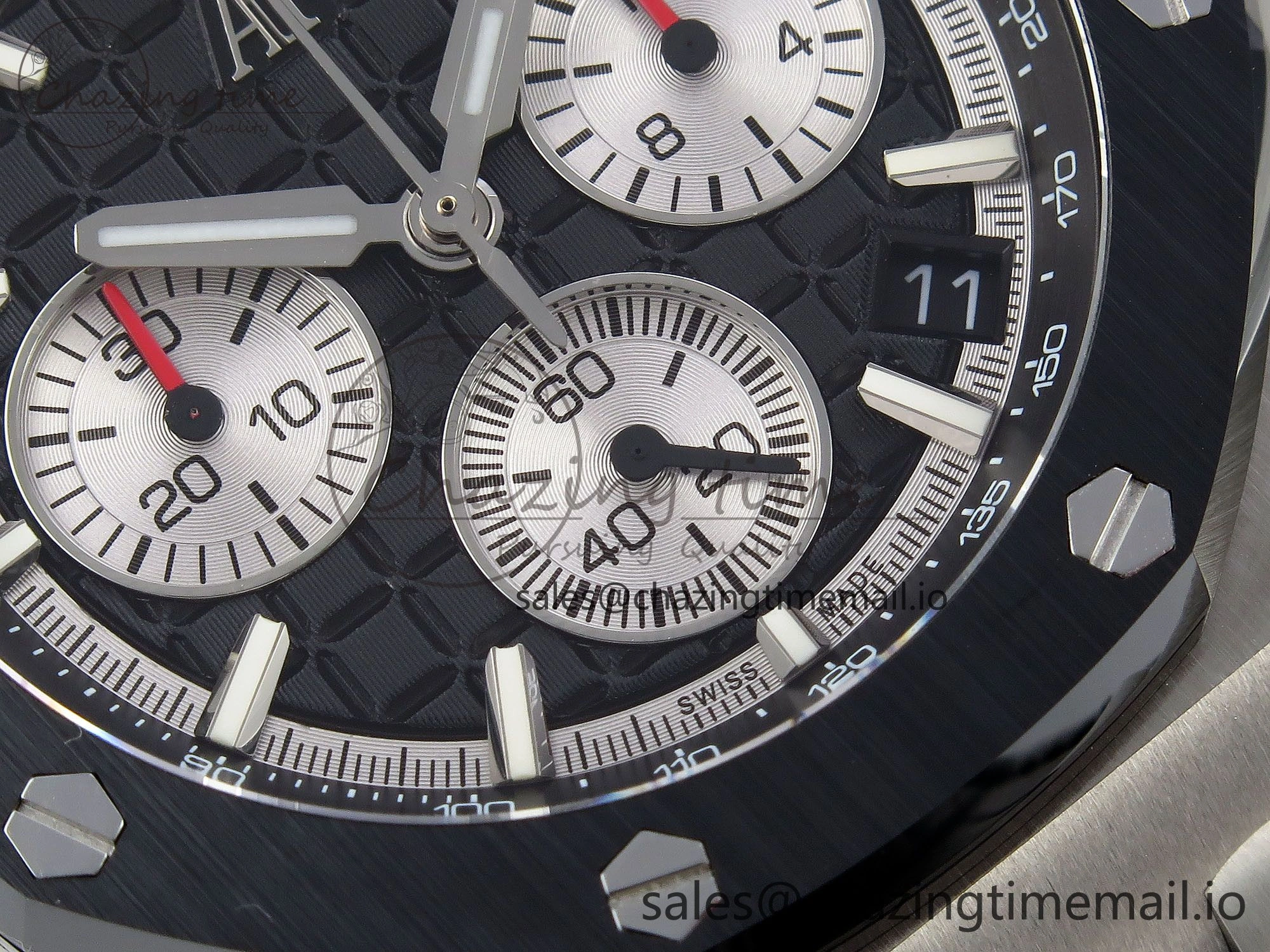 Royal Oak Offshore 43mm 26420so SS APPF Best Edition Black Dial on Black Leather Strap A4401