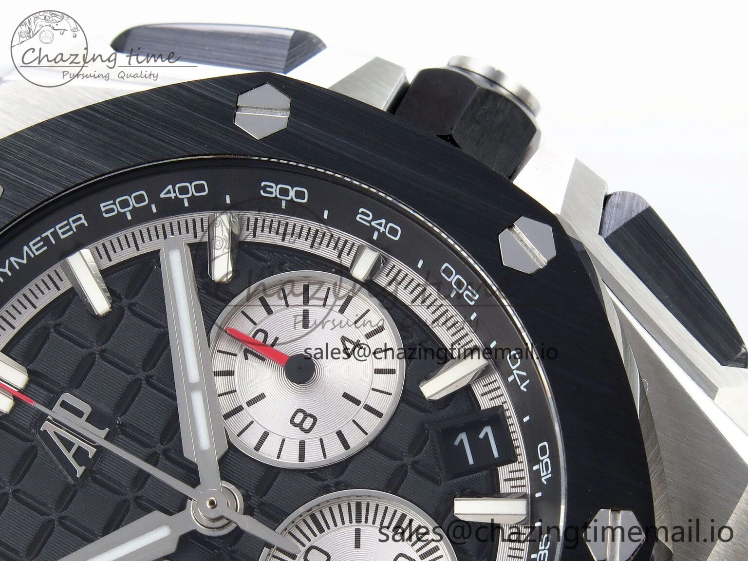 Royal Oak Offshore 43mm 26420so SS APPF Best Edition Black Dial on Black Leather Strap A4401