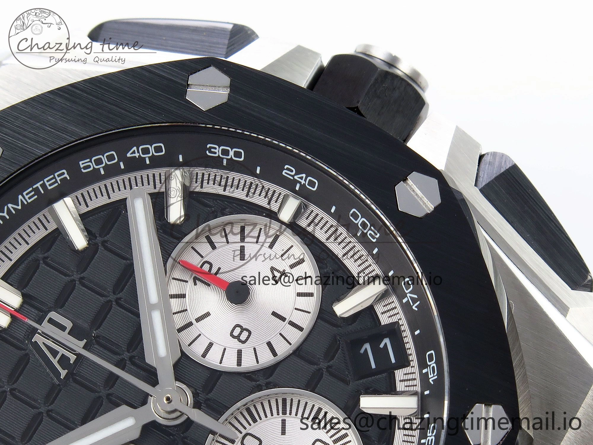 Royal Oak Offshore 43mm 26420so SS APPF Best Edition Black Dial on Black Leather Strap A4401