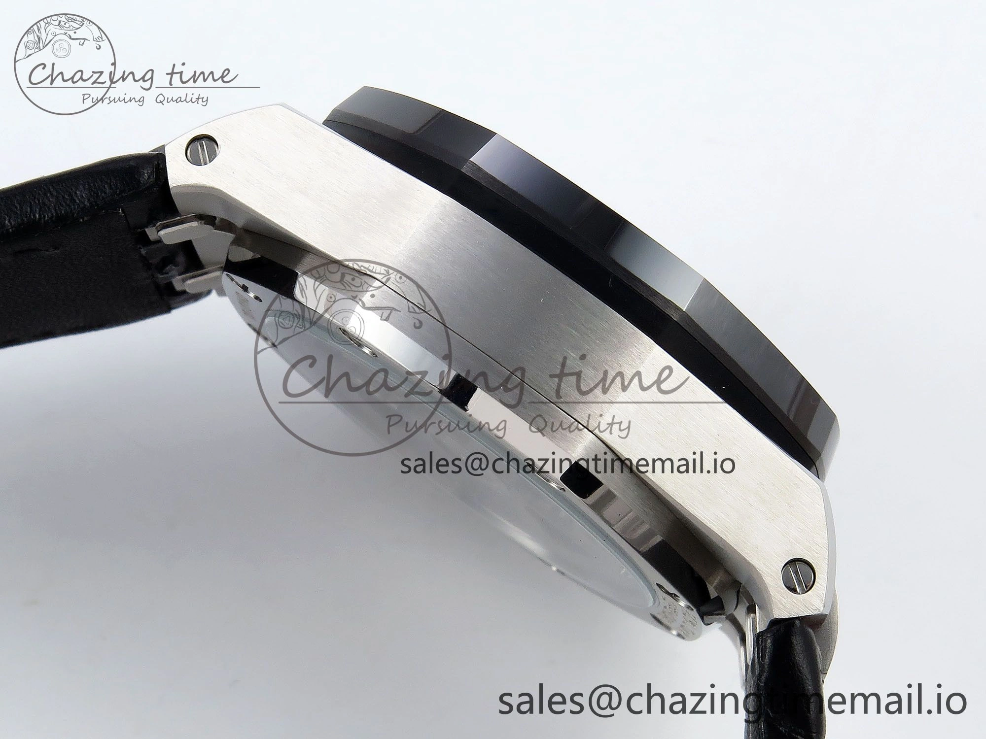 Royal Oak Offshore 43mm 26420so SS APPF Best Edition Black Dial on Black Leather Strap A4401