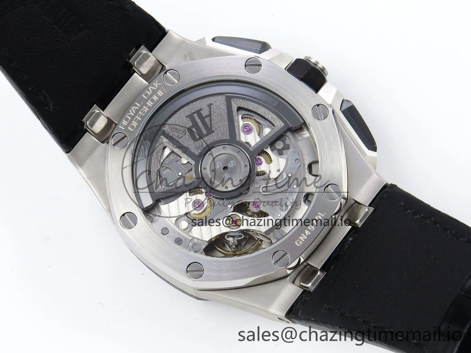 Royal Oak Offshore 43mm 26420so SS APPF Best Edition Black Dial on Black Leather Strap A4401