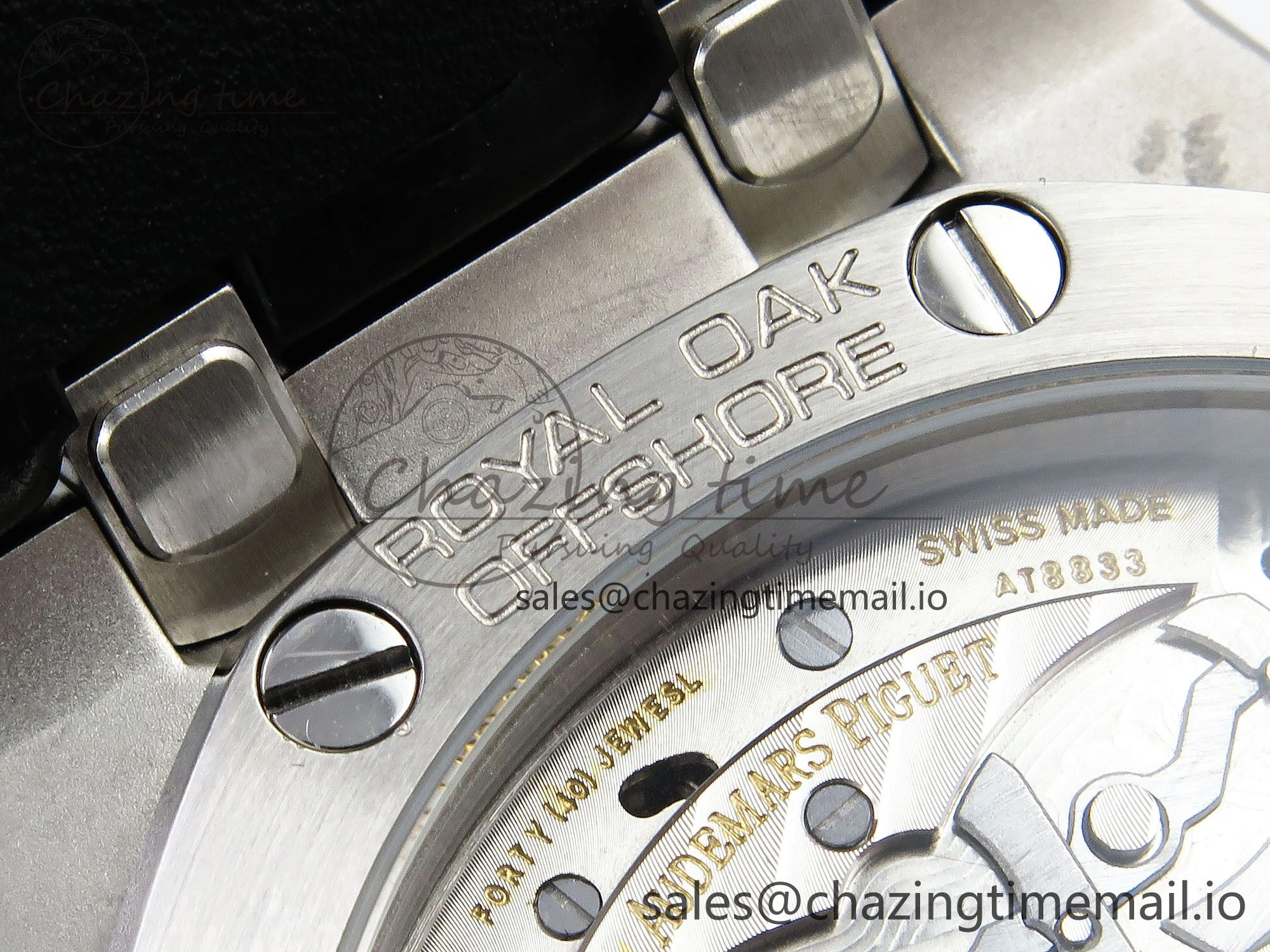 Royal Oak Offshore 43mm 26420so SS APPF Best Edition Black Dial on Black Leather Strap A4401
