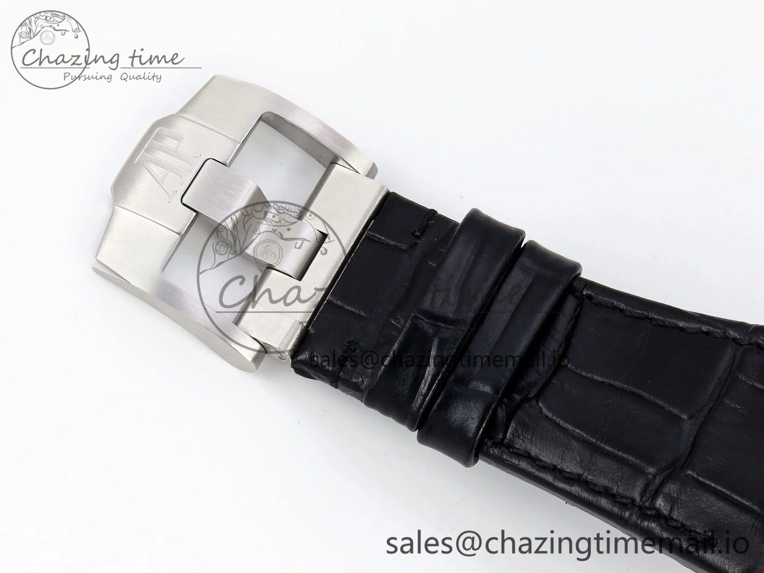 Royal Oak Offshore 43mm 26420so SS APPF Best Edition Black Dial on Black Leather Strap A4401