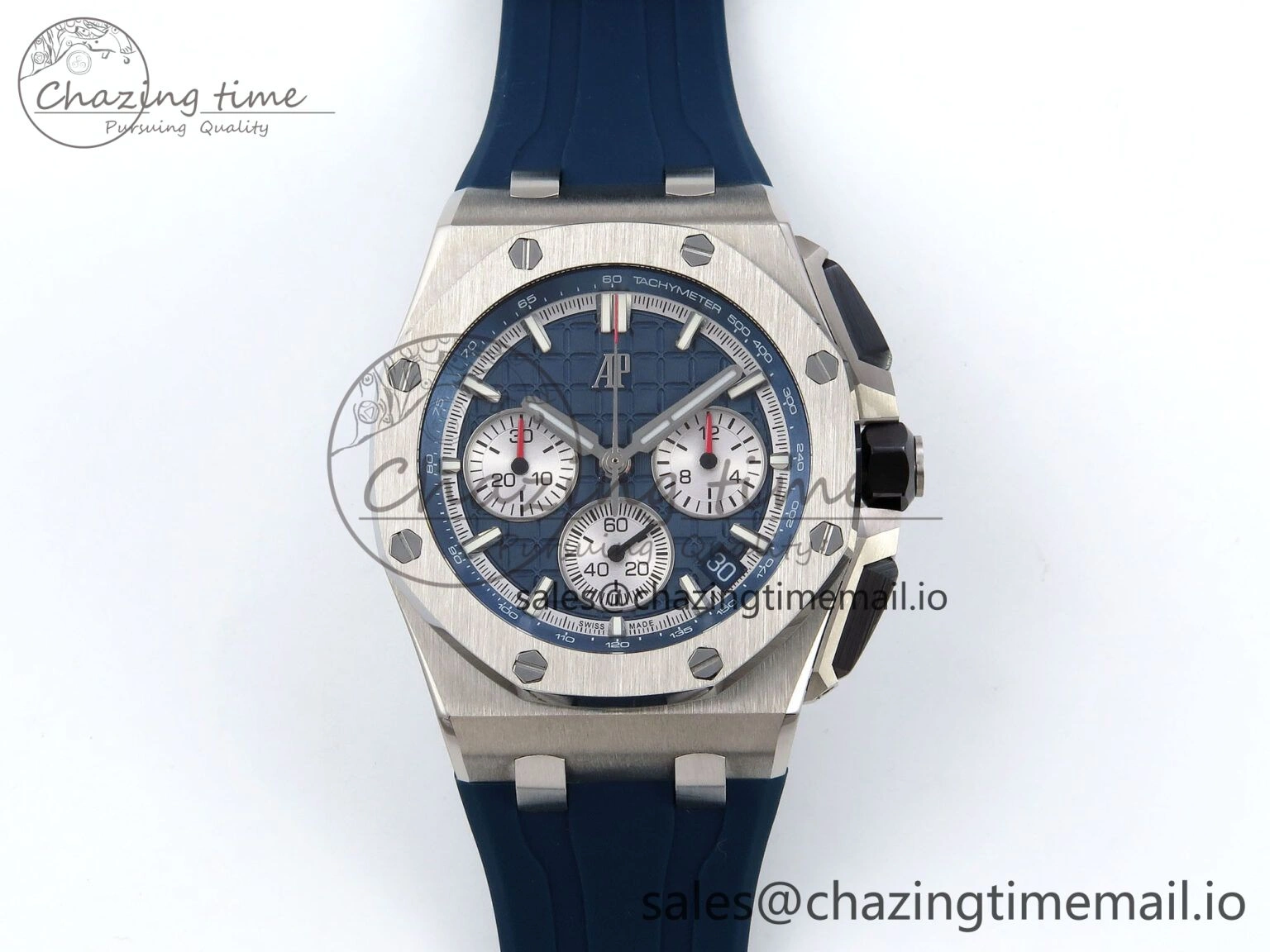 Royal Oak Offshore 43mm 26420ti Titanium APPF Best Edition Blue Dial on Blue Rubber Strap A4401
