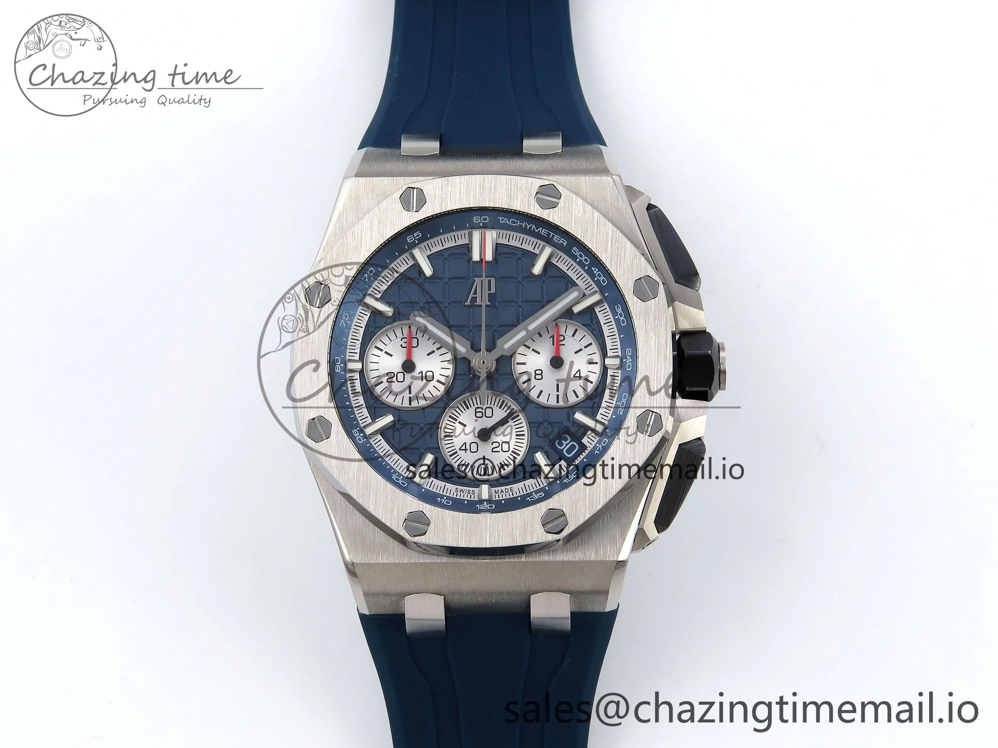 Royal Oak Offshore 43mm 26420ti Titanium APPF Best Edition Blue Dial on Blue Rubber Strap A4401