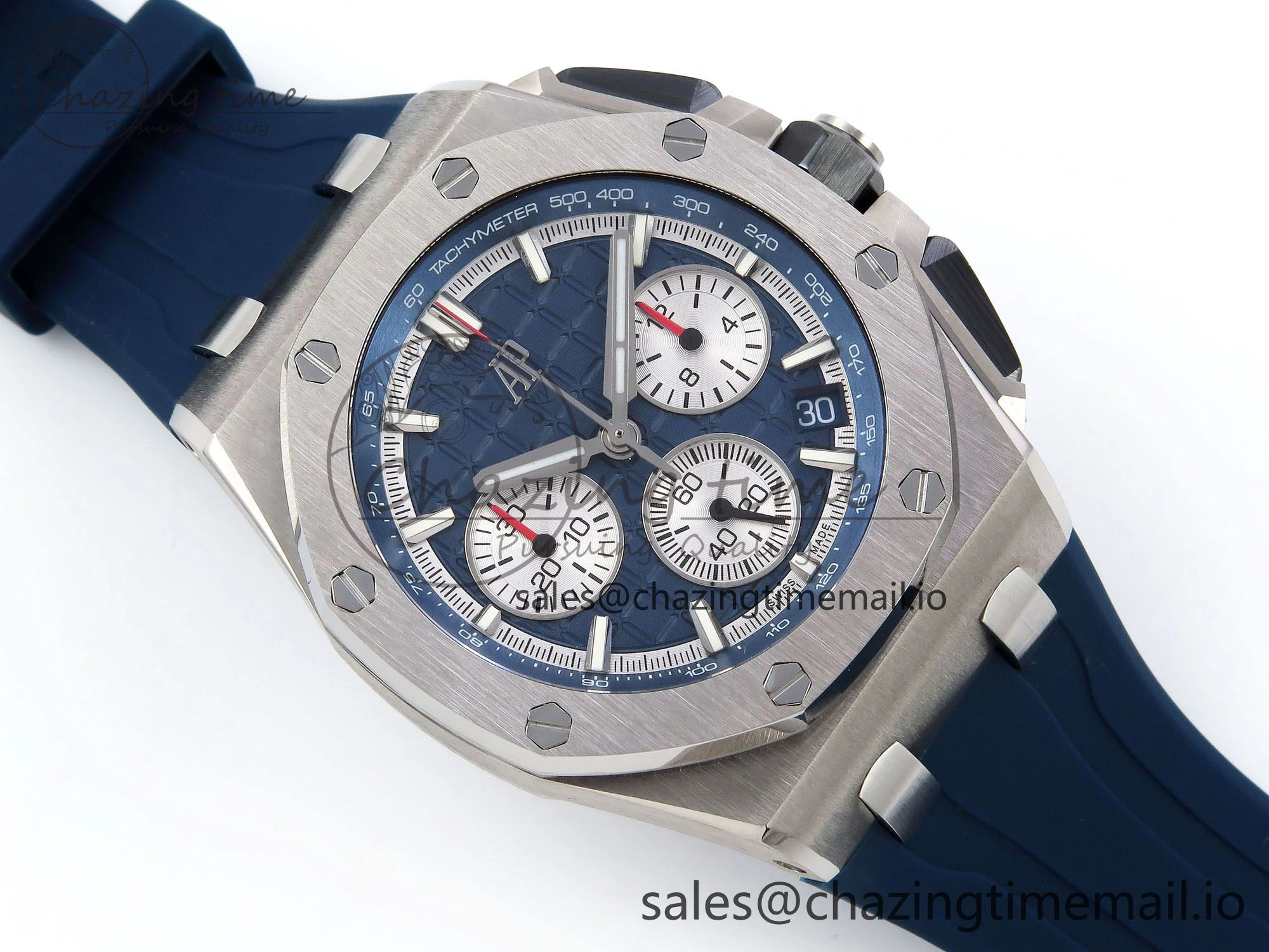 Royal Oak Offshore 43mm 26420ti Titanium APPF Best Edition Blue Dial on Blue Rubber Strap A4401