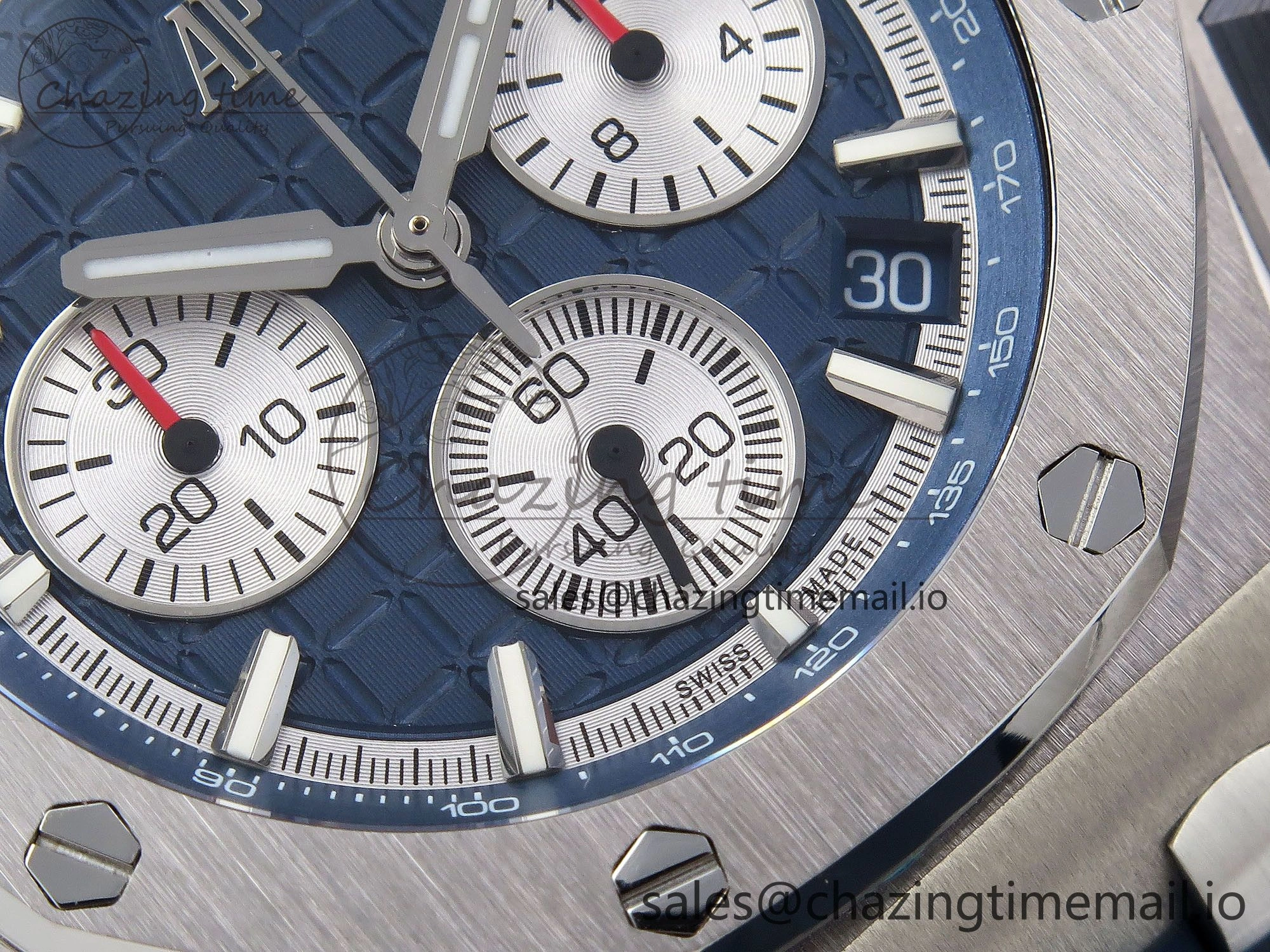 Royal Oak Offshore 43mm 26420ti Titanium APPF Best Edition Blue Dial on Blue Rubber Strap A4401
