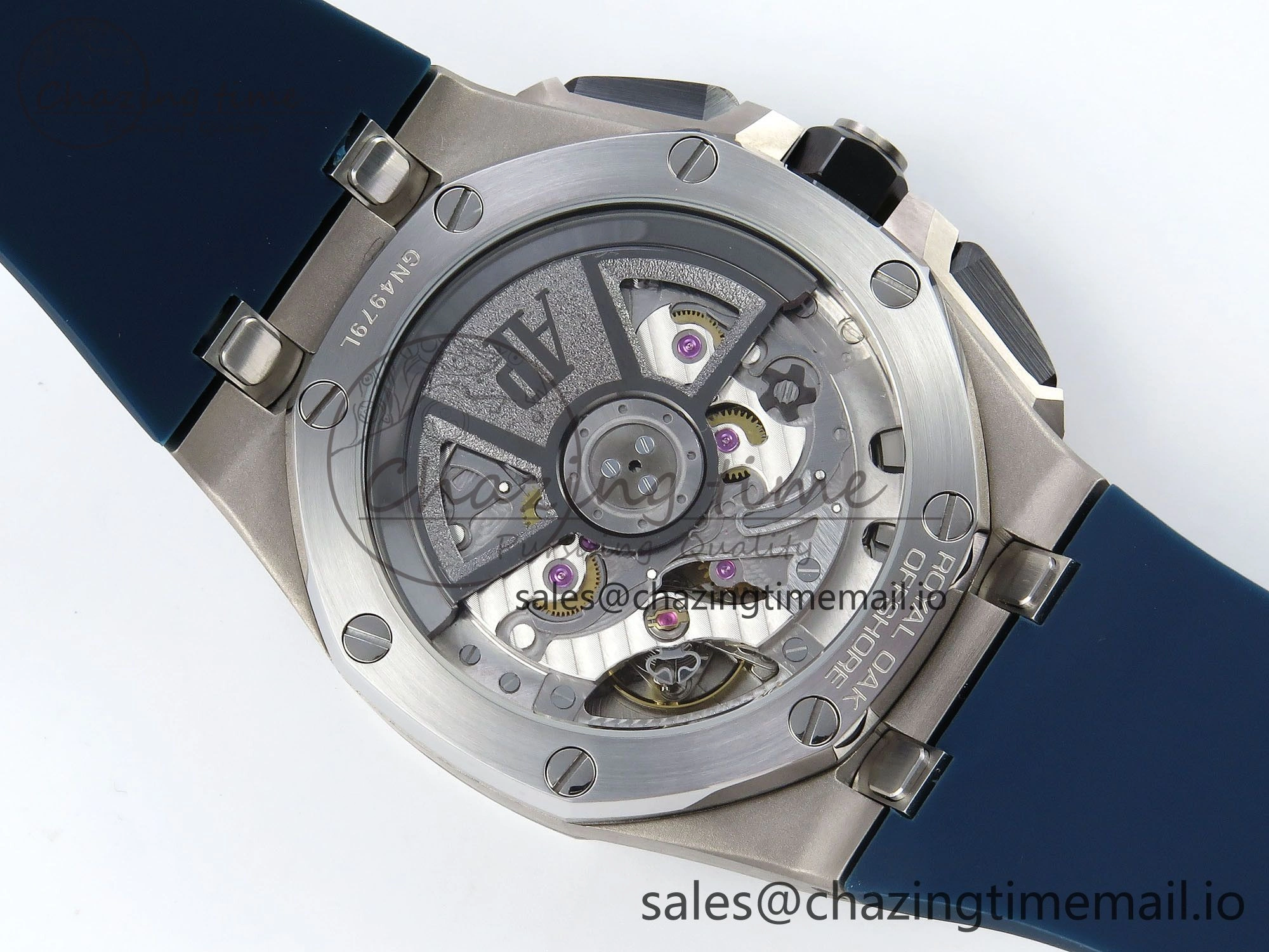 Royal Oak Offshore 43mm 26420ti Titanium APPF Best Edition Blue Dial on Blue Rubber Strap A4401