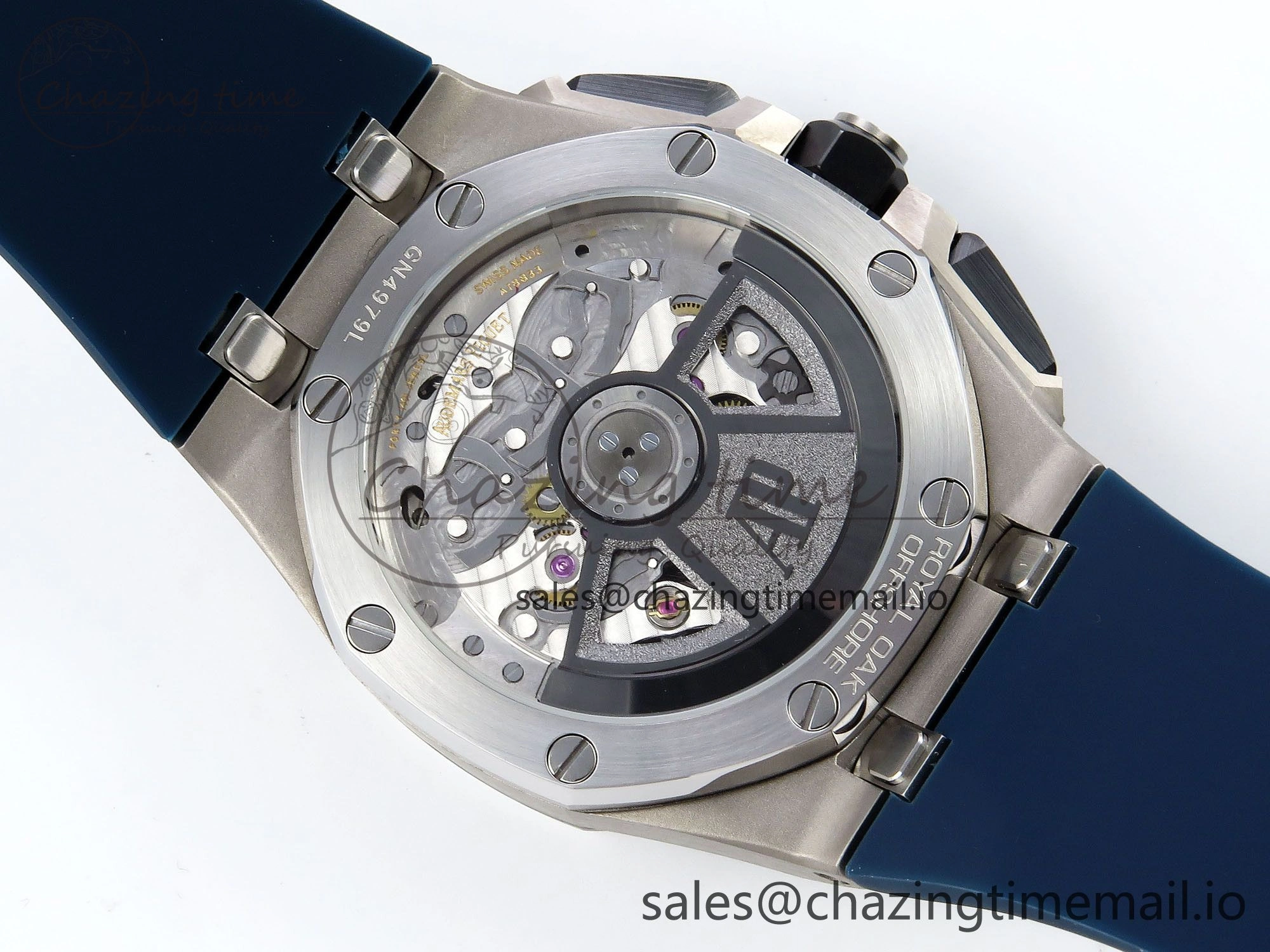Royal Oak Offshore 43mm 26420ti Titanium APPF Best Edition Blue Dial on Blue Rubber Strap A4401