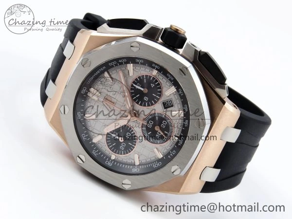 Royal Oak Offshore 43mm RG APF Best Edition Silver Dial on Black Rubber Strap A4401