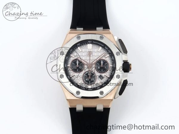 Royal Oak Offshore 43mm RG APF Best Edition Silver Dial on Black Rubber Strap A4401