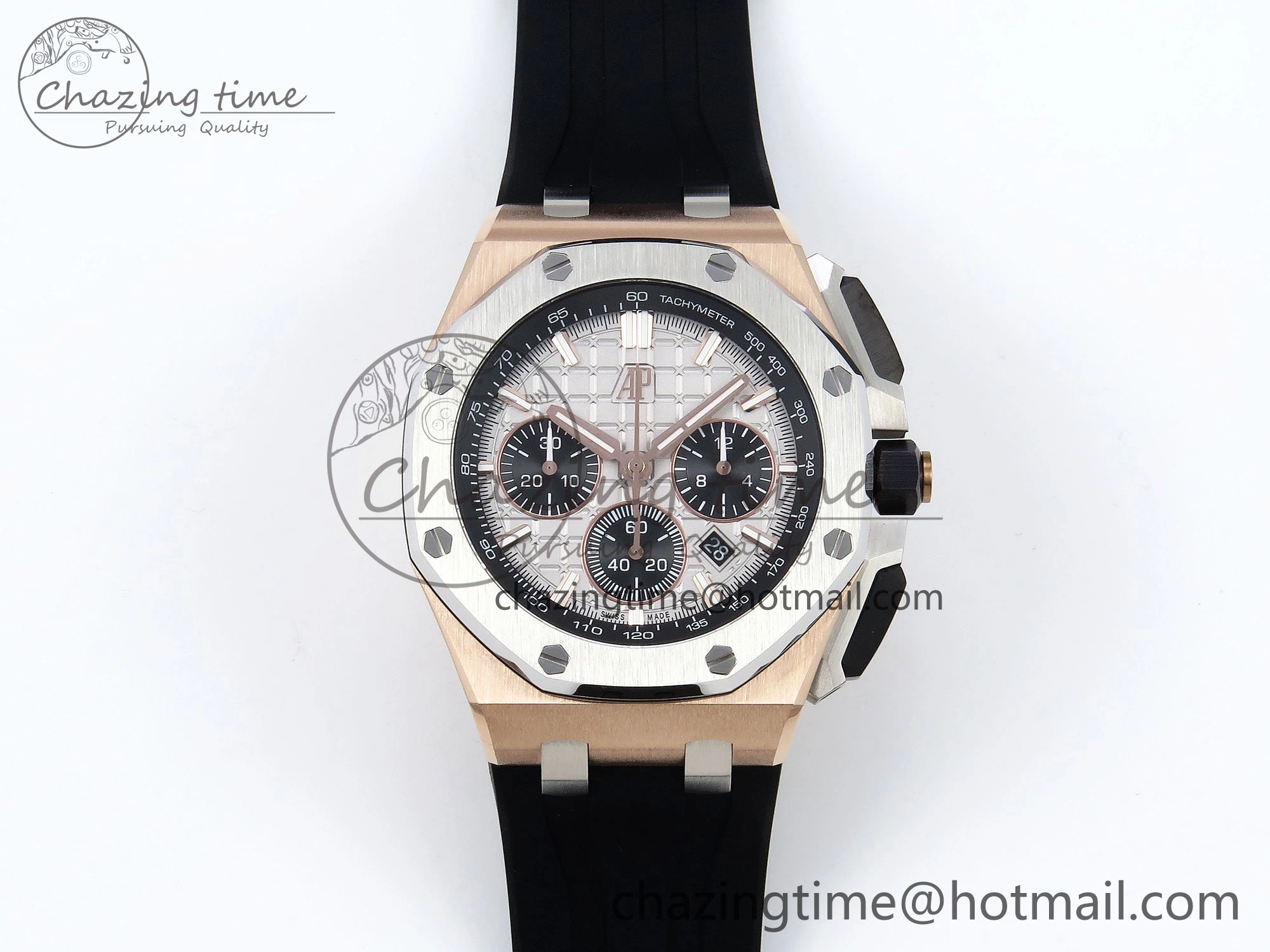 Royal Oak Offshore 43mm RG APF Best Edition Silver Dial on Black Rubber Strap A4401