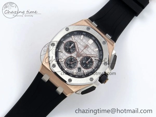 Royal Oak Offshore 43mm RG APF Best Edition Silver Dial on Black Rubber Strap A4401