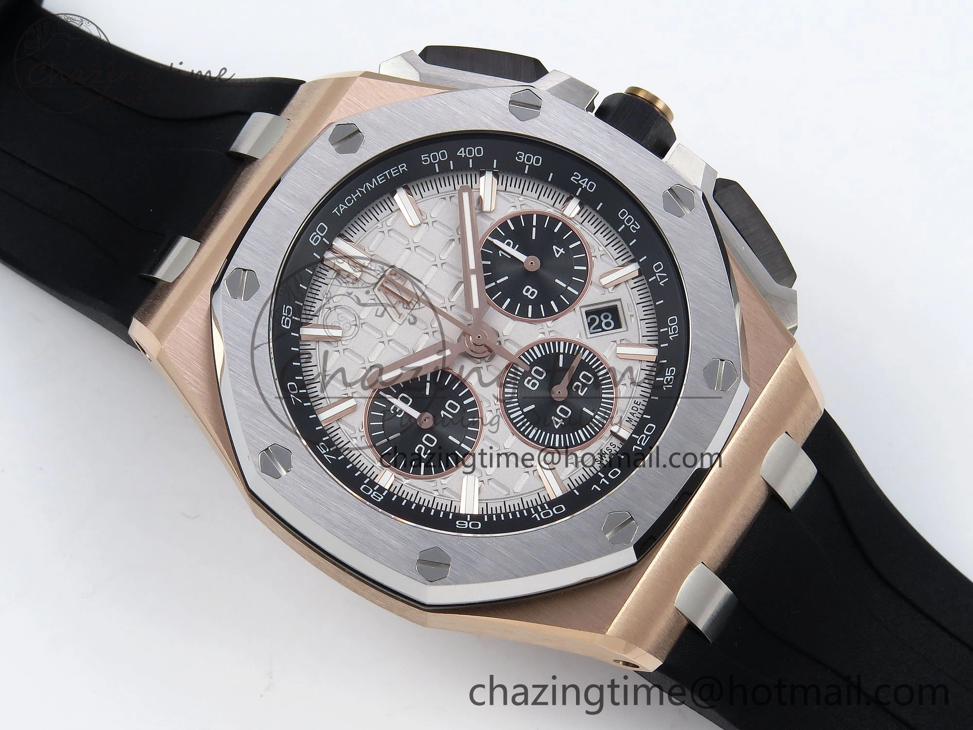 Royal Oak Offshore 43mm RG APF Best Edition Silver Dial on Black Rubber Strap A4401
