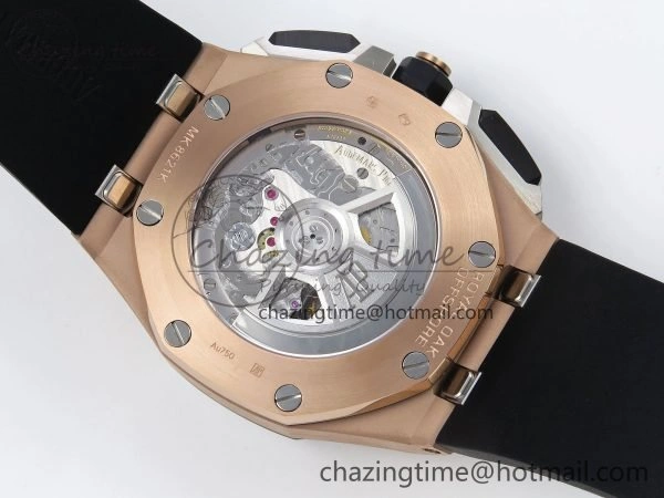 Royal Oak Offshore 43mm RG APF Best Edition Silver Dial on Black Rubber Strap A4401