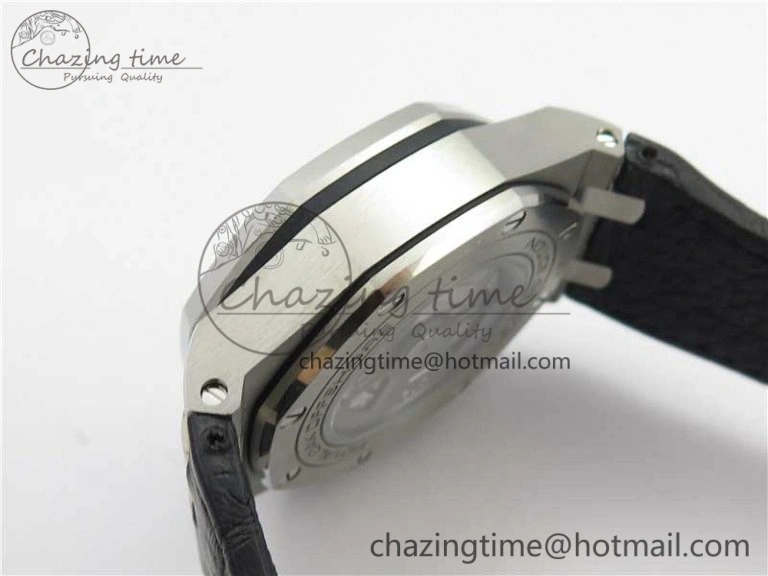 Royal Oak Offshore 44mm 26412PT SS JF 1:1 Best Edition Black Blue Dial on Black Leather Strap A3126
