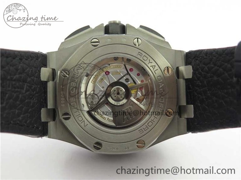 Royal Oak Offshore 44mm 26412PT SS JF 1:1 Best Edition Black Blue Dial on Black Leather Strap A3126