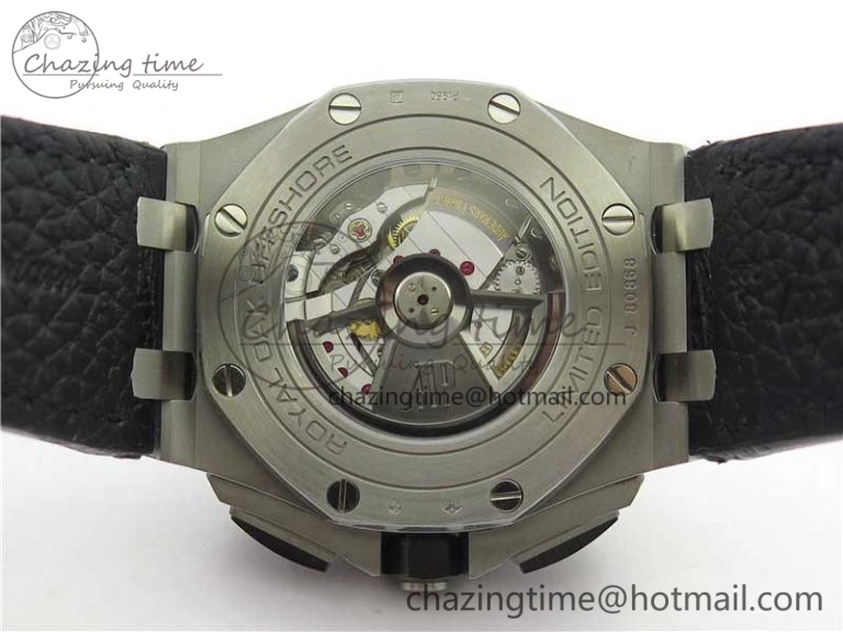 Royal Oak Offshore 44mm 26412PT SS JF 1:1 Best Edition Black Blue Dial on Black Leather Strap A3126