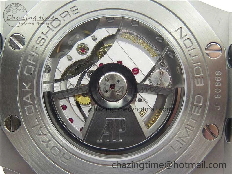 Royal Oak Offshore 44mm 26412PT SS JF 1:1 Best Edition Black Blue Dial on Black Leather Strap A3126