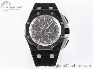 Royal Oak Offshore 44mm Black Ceramic APF 1:1 Best Edition Gray Dial on Black Rubber Strap A3126