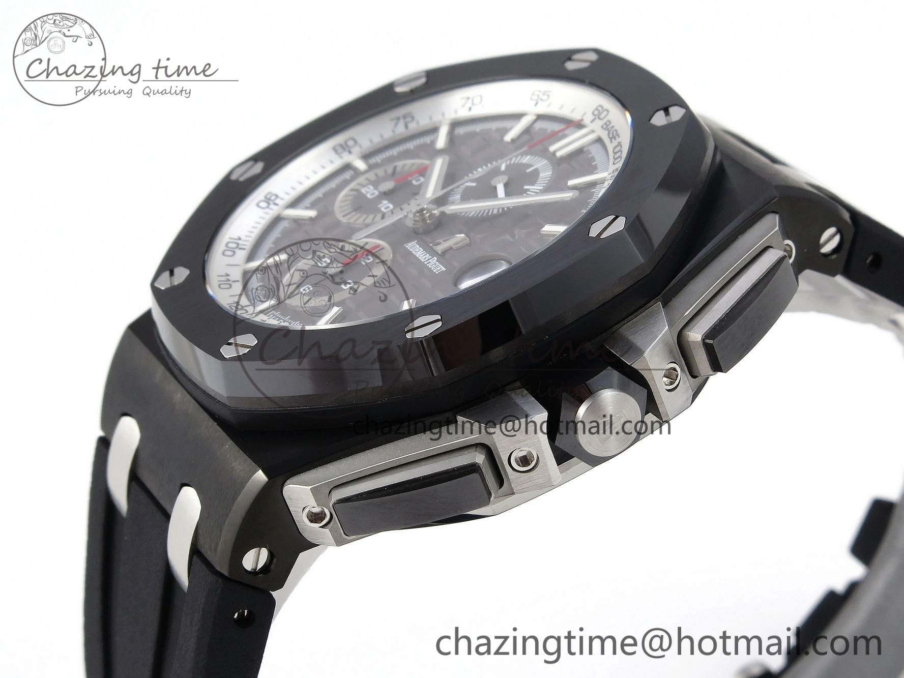 Royal Oak Offshore 44mm Black Ceramic APF 1:1 Best Edition Gray Dial on Black Rubber Strap A3126