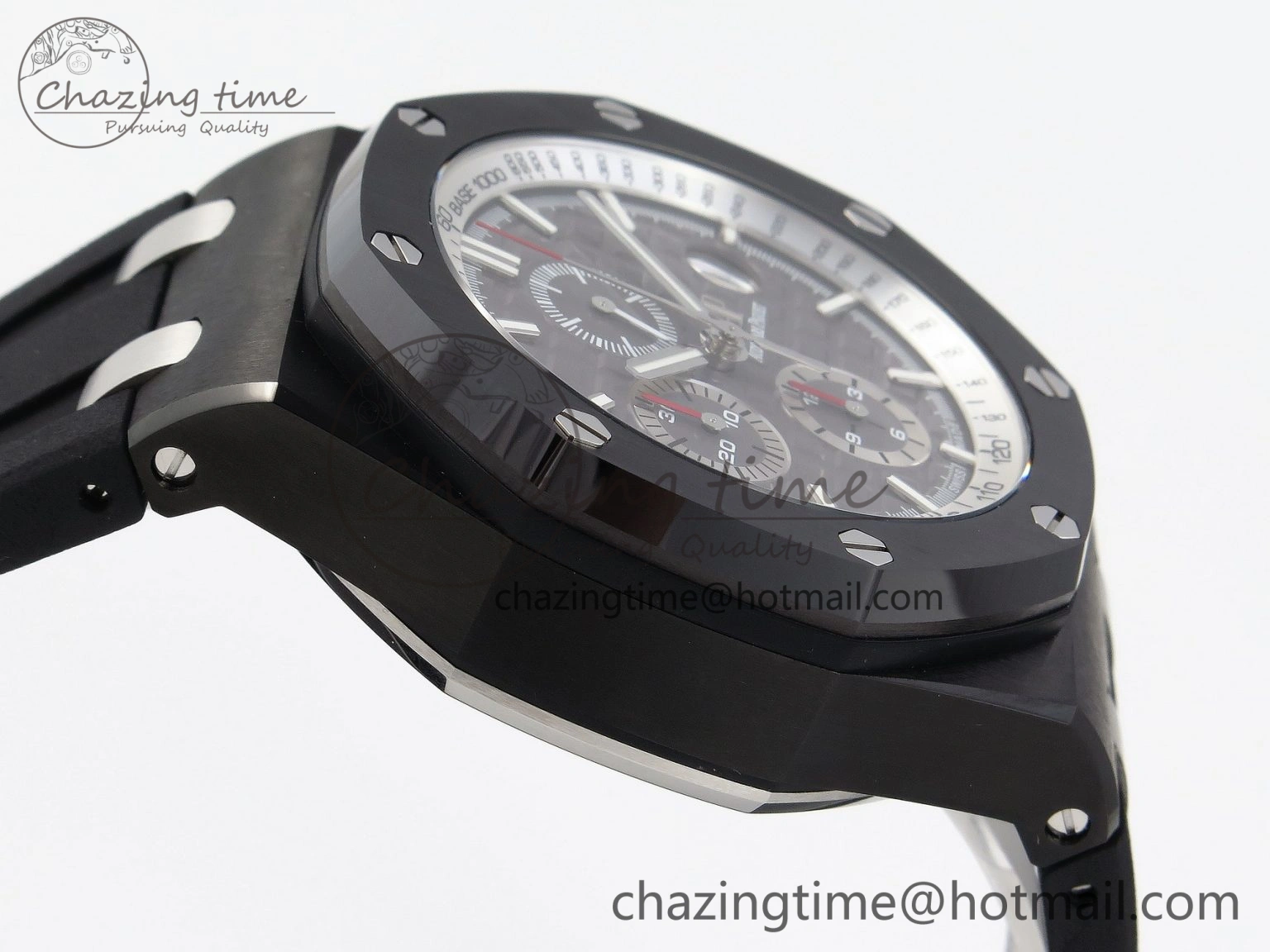 Royal Oak Offshore 44mm Black Ceramic APF 1:1 Best Edition Gray Dial on Black Rubber Strap A3126