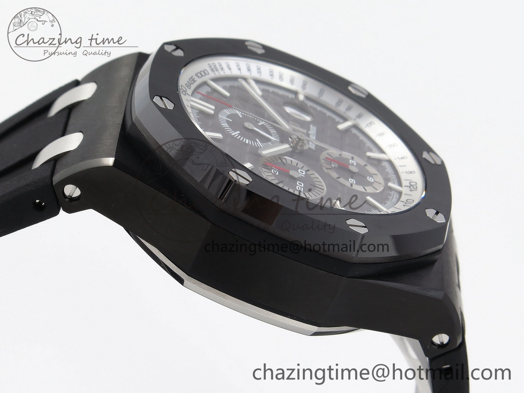 Royal Oak Offshore 44mm Black Ceramic APF 1:1 Best Edition Gray Dial on Black Rubber Strap A3126