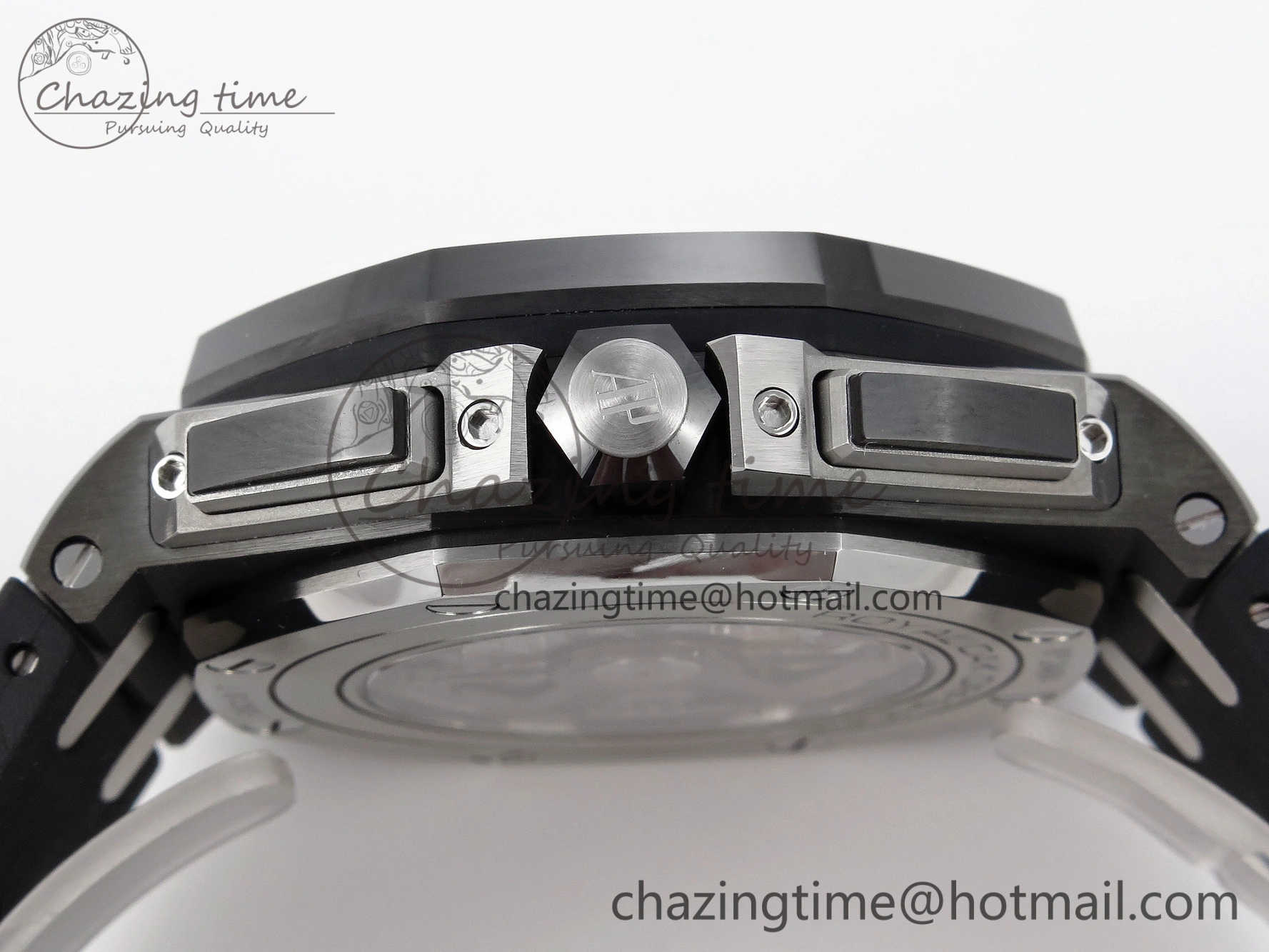 Royal Oak Offshore 44mm Black Ceramic APF 1:1 Best Edition Gray Dial on Black Rubber Strap A3126
