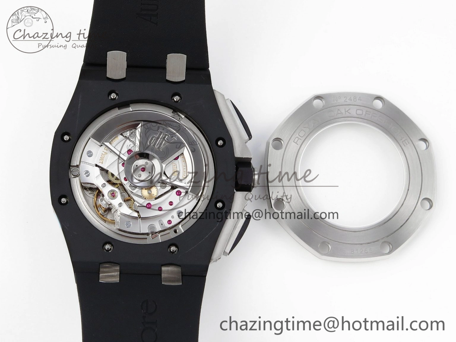 Royal Oak Offshore 44mm Black Ceramic APF 1:1 Best Edition Gray Dial on Black Rubber Strap A3126