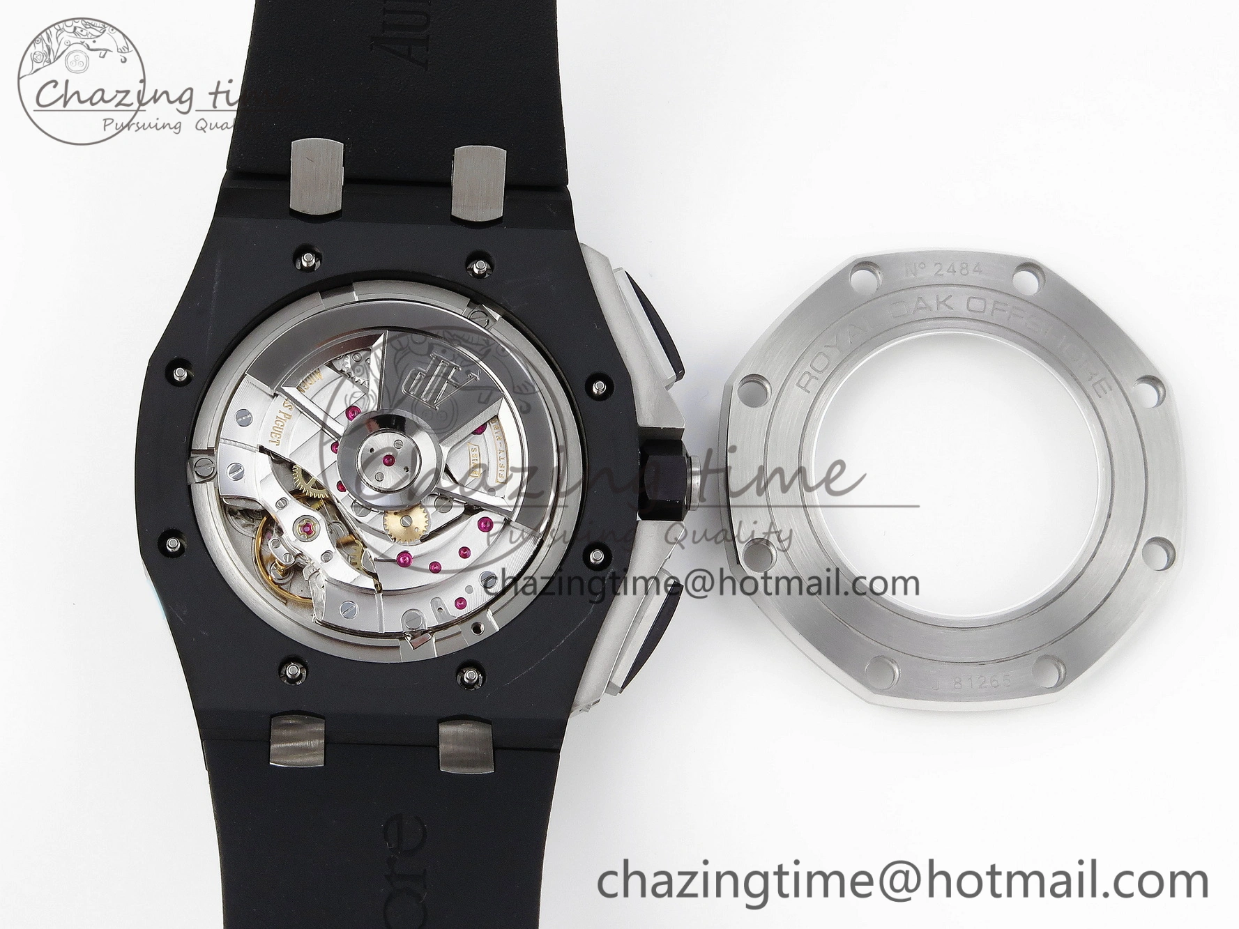 Royal Oak Offshore 44mm Black Ceramic APF 1:1 Best Edition Gray Dial on Black Rubber Strap A3126