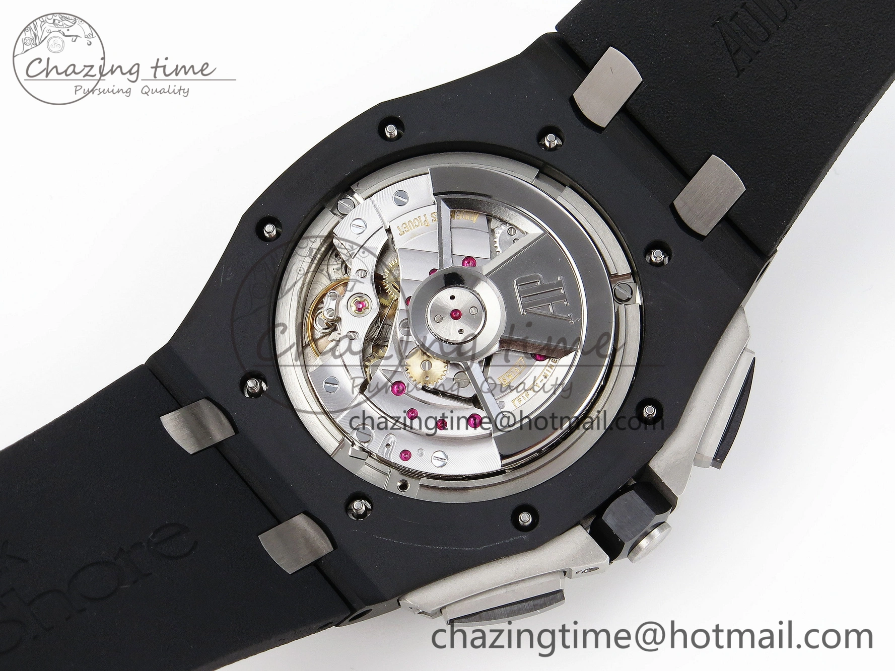 Royal Oak Offshore 44mm Black Ceramic APF 1:1 Best Edition Gray Dial on Black Rubber Strap A3126