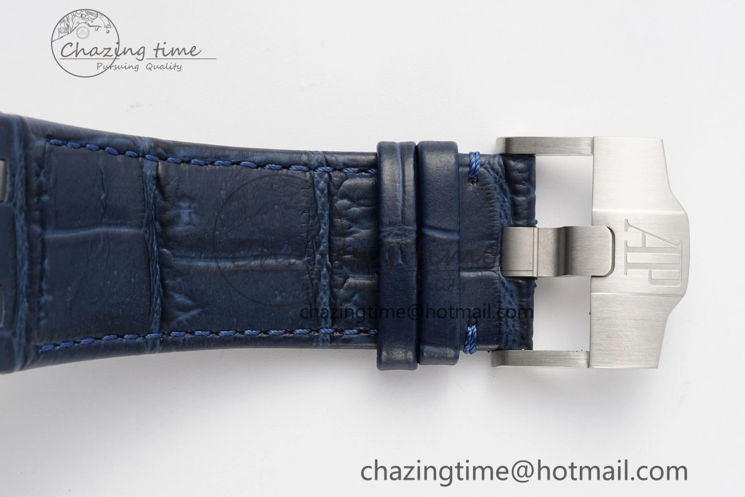 Royal Oak Offshore 44mm Black Ceramic Bezel APF 1:1 Best Edition Blue Dial on Blue Leather Strap A3126 V2