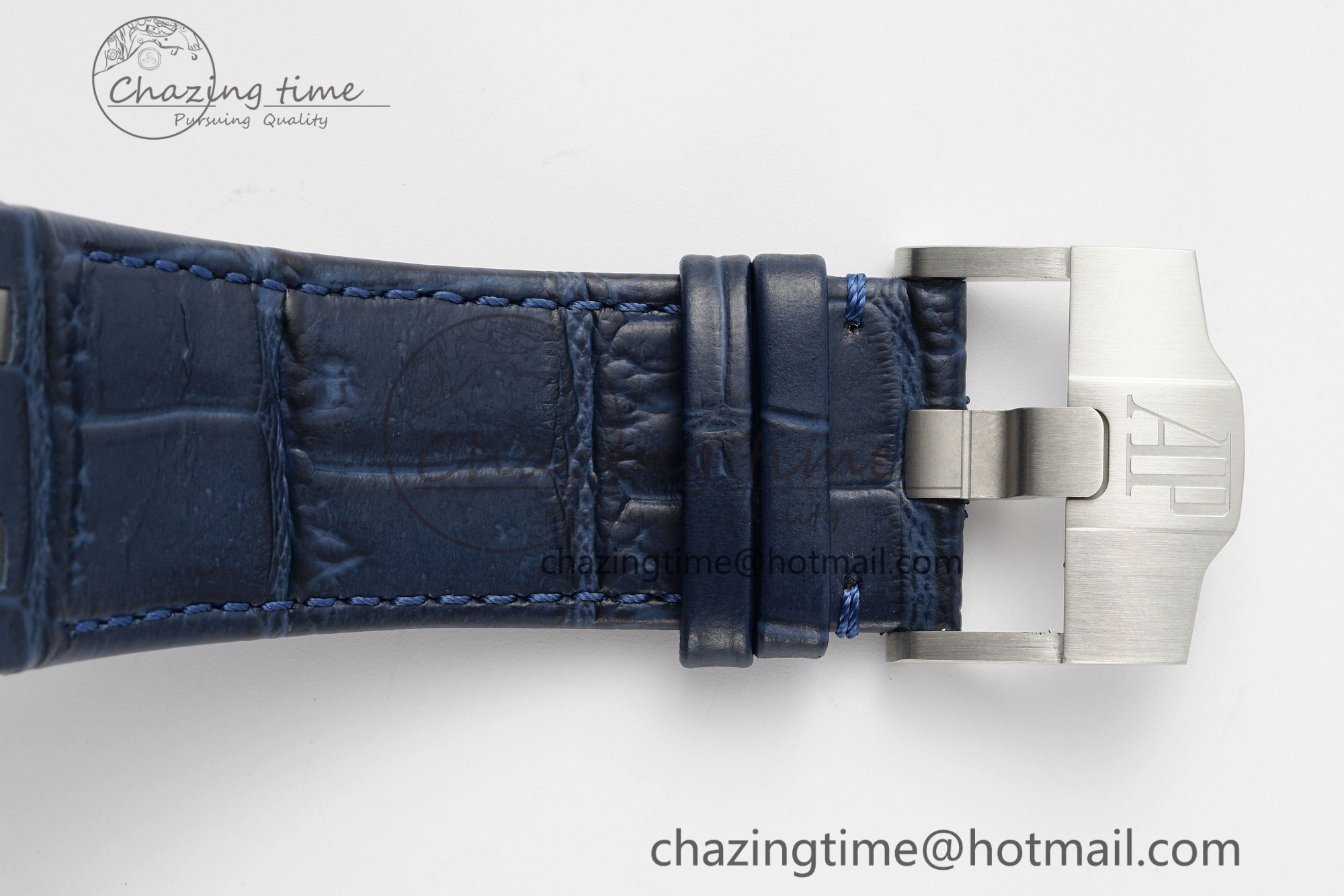 Royal Oak Offshore 44mm Black Ceramic Bezel APF 1:1 Best Edition Blue Dial on Blue Leather Strap A3126 V2