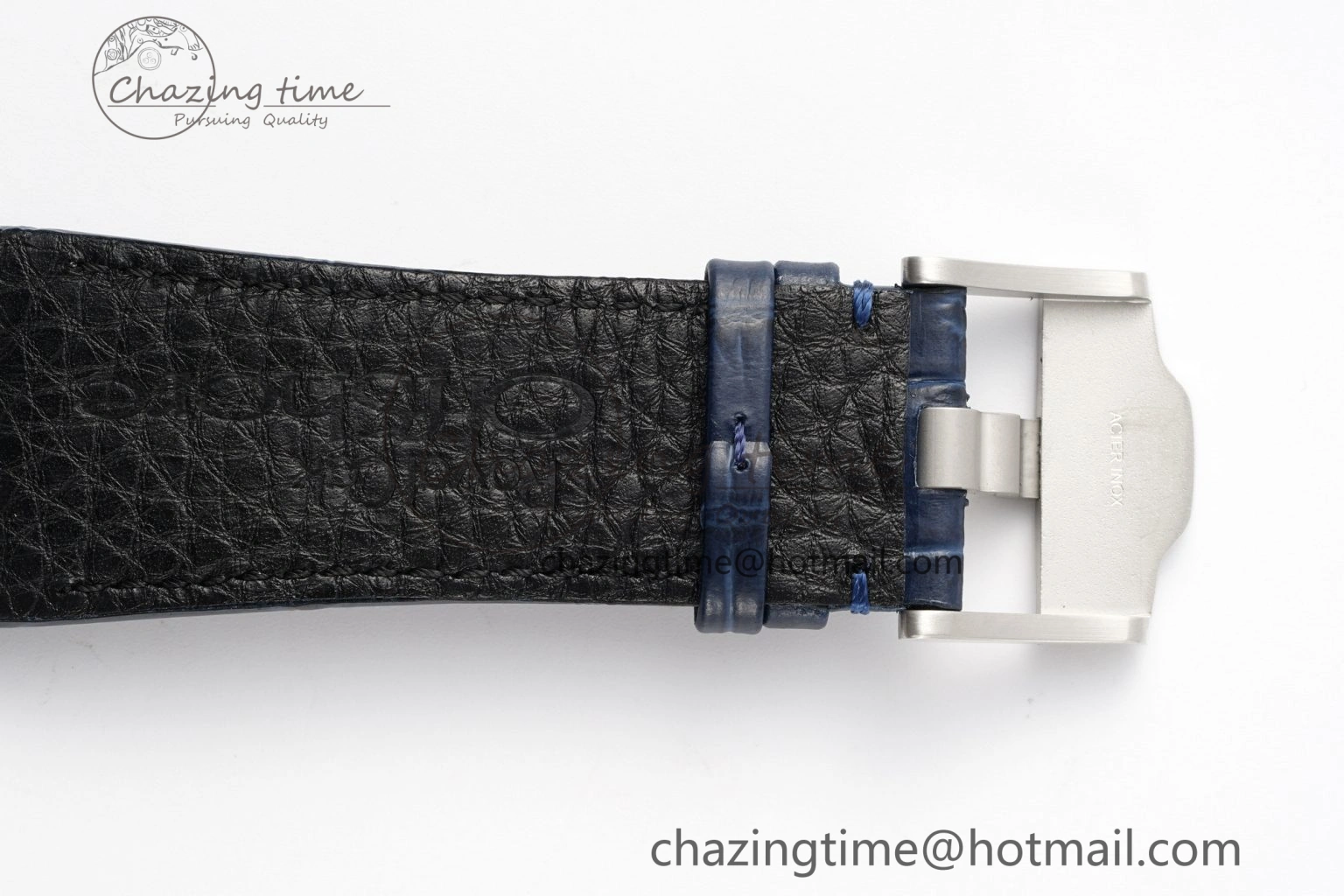 Royal Oak Offshore 44mm Black Ceramic Bezel APF 1:1 Best Edition Blue Dial on Blue Leather Strap A3126 V2