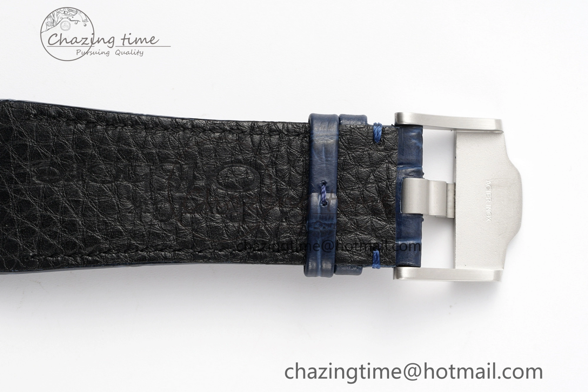 Royal Oak Offshore 44mm Black Ceramic Bezel APF 1:1 Best Edition Blue Dial on Blue Leather Strap A3126 V2