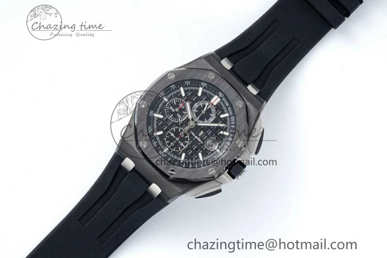 Royal Oak Offshore 44mm Black Ceramic Case APF 1:1 Best Edition Black Dial on Black Rubber Strap A3126