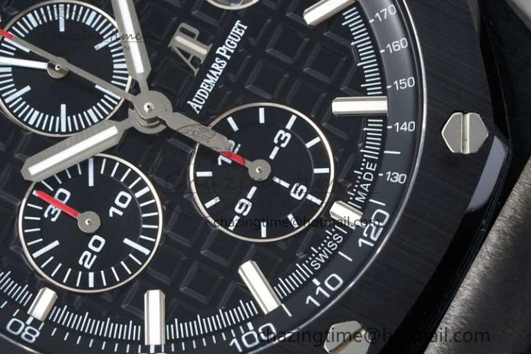 Royal Oak Offshore 44mm Black Ceramic Case APF 1:1 Best Edition Black Dial on Black Rubber Strap A3126