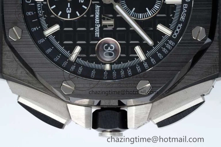 Royal Oak Offshore 44mm Black Ceramic Case APF 1:1 Best Edition Black Dial on Black Rubber Strap A3126
