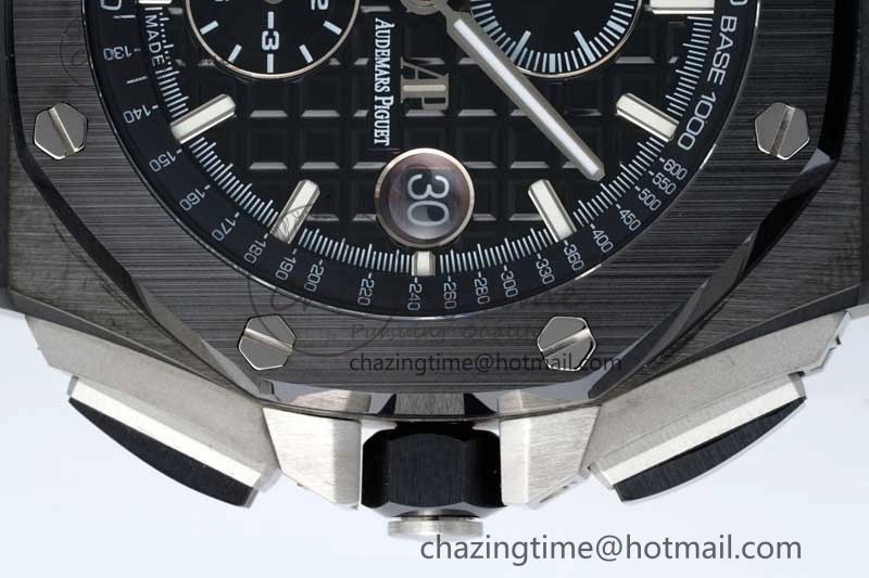 Royal Oak Offshore 44mm Black Ceramic Case APF 1:1 Best Edition Black Dial on Black Rubber Strap A3126
