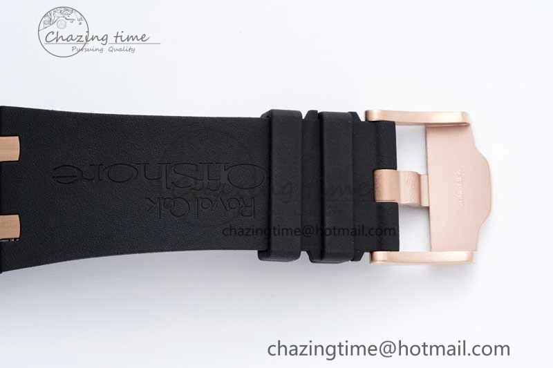 Royal Oak Offshore 44mm Black Ceramic Case APF 1:1 Best Edition Gray White Dial on Black Rubber Strap A3126