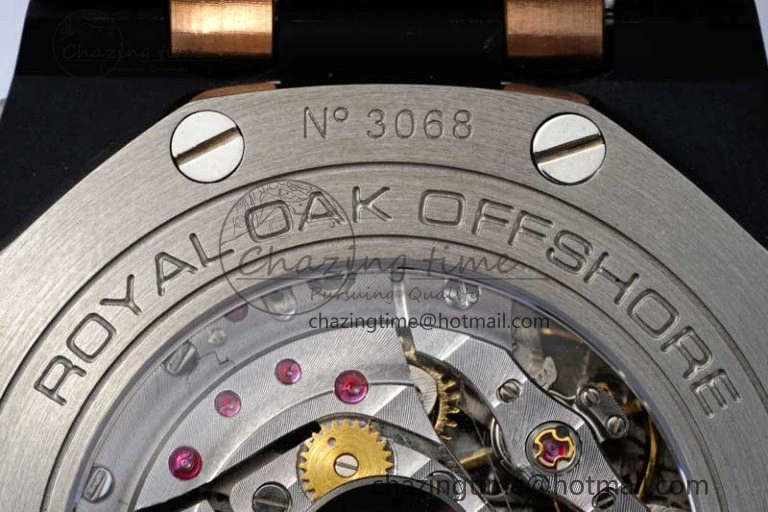 Royal Oak Offshore 44mm Black Ceramic Case APF 1:1 Best Edition Gray White Dial on Black Rubber Strap A3126