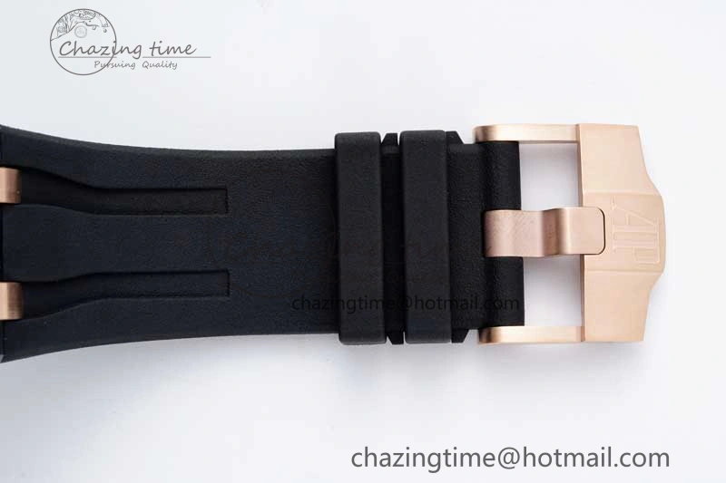 Royal Oak Offshore 44mm Black Ceramic Case APF 1:1 Best Edition Gray White Dial on Black Rubber Strap A3126