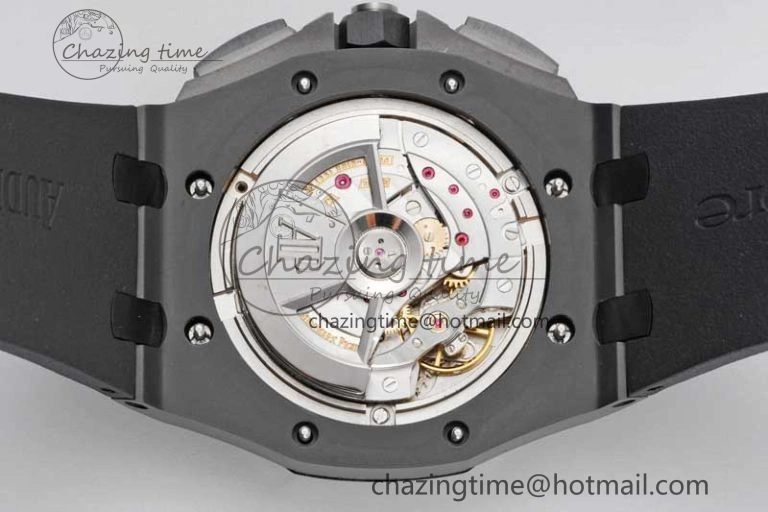 Royal Oak Offshore 44mm Black Ceramic Case JJF 1:1 Best Edition Black Dial on Rubber Strap A3126 V2