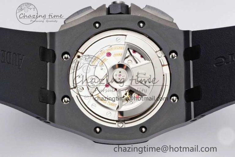 Royal Oak Offshore 44mm Black Ceramic Case JJF 1:1 Best Edition Black Dial on Rubber Strap A3126 V2