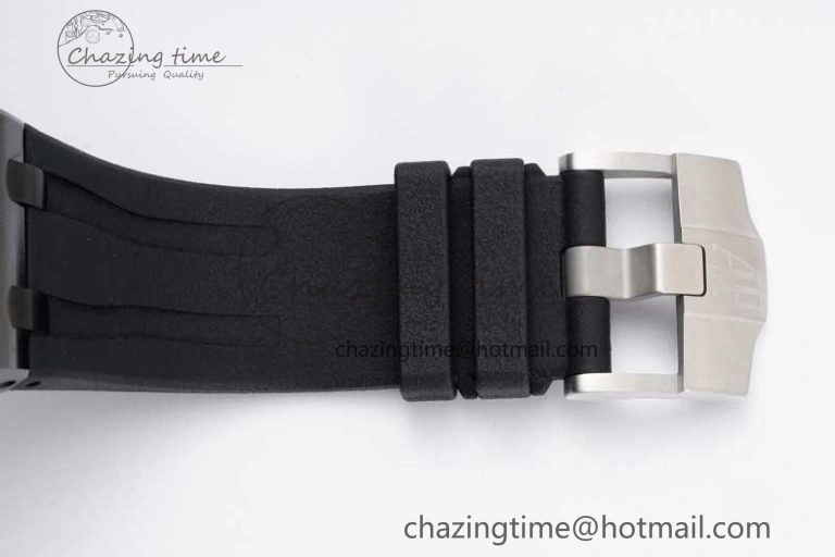 Royal Oak Offshore 44mm Black Ceramic Case JJF 1:1 Best Edition Black Dial on Rubber Strap A3126 V2