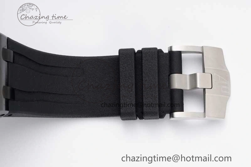 Royal Oak Offshore 44mm Black Ceramic Case JJF 1:1 Best Edition Black Dial on Rubber Strap A3126 V2