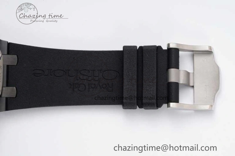 Royal Oak Offshore 44mm Black Ceramic Case JJF 1:1 Best Edition Black Dial on Rubber Strap A3126 V2