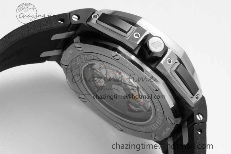 Royal Oak Offshore 44mm Black Ceramic Case JJF 1:1 Best Edition Black Dial on Rubber Strap A3126 V2
