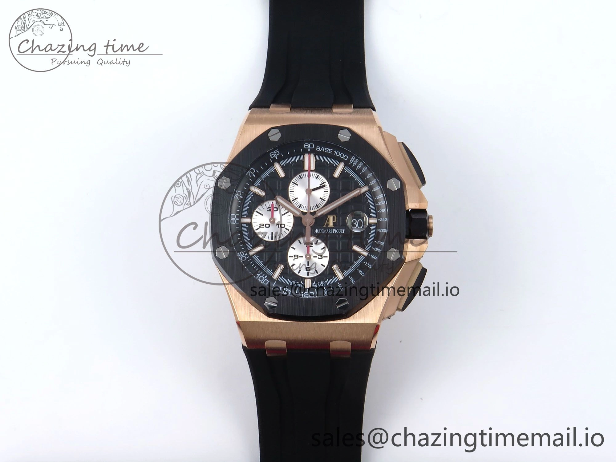 Royal Oak Offshore 44mm Black Ceramic RG TKF 1:1 Best Edition Black RG Dial on Black Rubber Strap A3126
